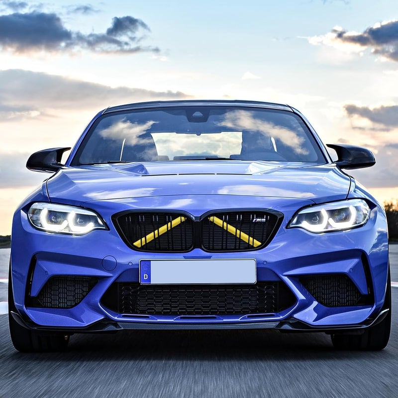 Jaronx Compatible with BMW V Brace Cover, Front Grill Inserts V Bar Brace Trim Covers Compatible with BMW for 1'F20 F21/2'F22 F23/3'F30 F31 F34/4'F32 F33 F36/5' G30 G31/6'G32/7'G11 G12/8'G14 (Yellow) Varied dimensions - Image 5