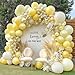 Partycus Yellow Balloon Arch Kit Double Stuffed Pastel Light Yellow Pearl White Sand Balloon Garland for Bee Baby Shower Bridal Wedding Birthday Lemon Valentine Party - Image 3