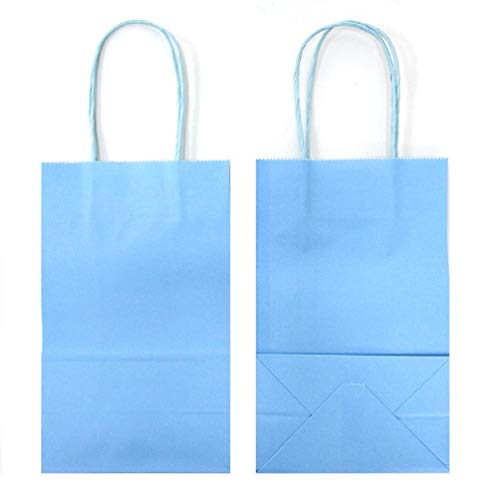 AZOWA Gift Bags Small Kraft Paper Bags with Handles (5 x 3.1 x 8.2 in, Blue, 12 Pcs) - Image 5