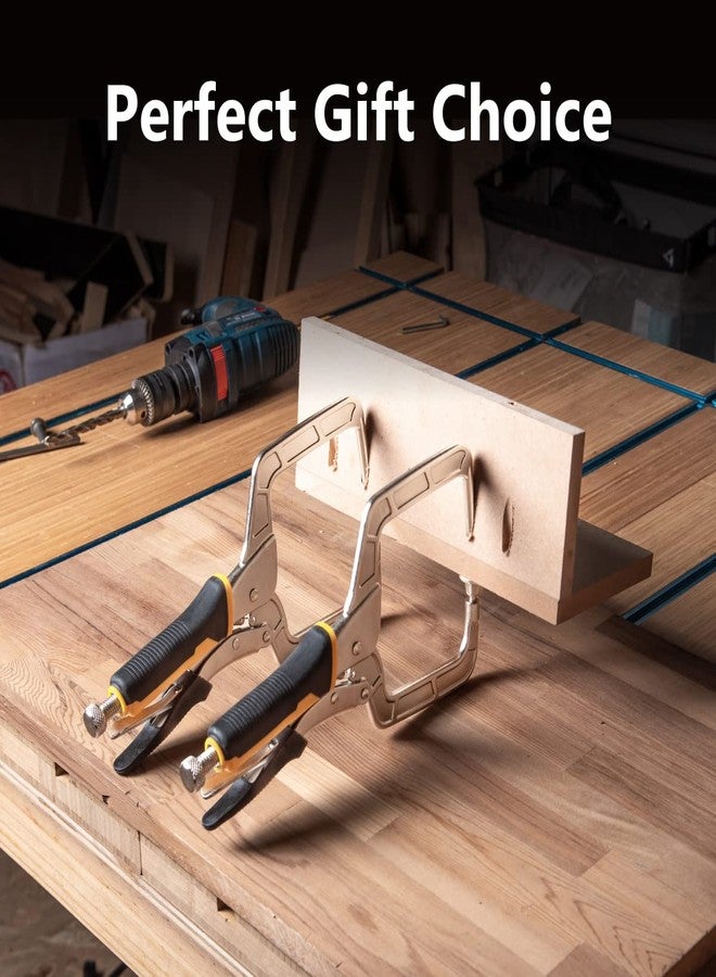 باورتيك مشبك جيب POWERTEC، مشبك سريع الفك بزاوية قائمة 12 بوصة لأعمال النجارة في الجيب، مشابك بمقبض مريح ووسادة دوارة، مشابك لأعمال النجارة، أعمال يدوية، صنع الأدراج - قطعتان (71744) - Image 5