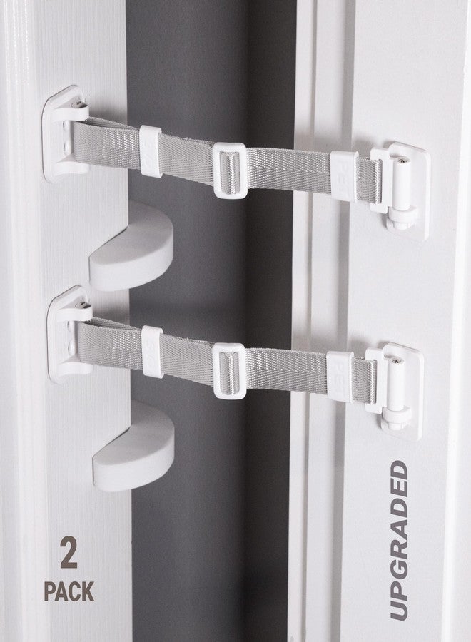 SVD.PET (2-Pack) Upgraded Cat Door Latch & Stopper, Door Strap for Cats, A Simpler Pet Gate Solution to Dog Proof Your Home & Keep Dogs and Kids Out of Litter Box & Cat Feeder. (White) - Image 1
