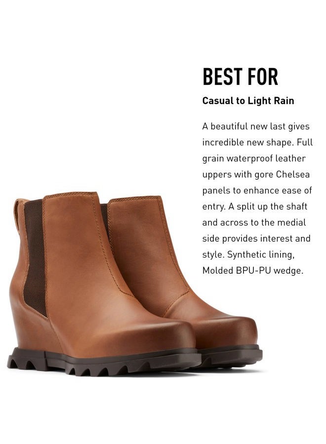 Sorel Women's Joan of Arctic Wedge III Chelsea Boot — Waterproof Leather Wedge Boots, Hazelnut, Blackened Brown, 41.5 EU - Image 3
