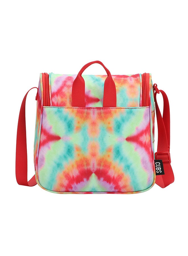 CUBS Watermelon Red Tie Dyed Waterproof lunch bag with adjustable shoulder strap carrying your favorite meals to school, work or while traveling  - Image 3