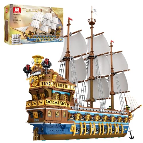 Reobrix Royal Pirate Ship Building Set for Adults 2830Piece Large Model Ship Collectible Luxury Display Pirate Ship Model 66011 Architecture Set Gifts for Maritime Lovers 14 - Image 1
