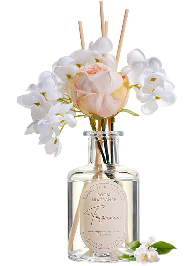 إيروريكس مجموعة موزع الروائح العطرية من القصب معطر هواء برائحة الزهور الحقيقية المحفوظة للحمام وديكور غرفة النوم 200 مل جاردينيا 84# - Image 1