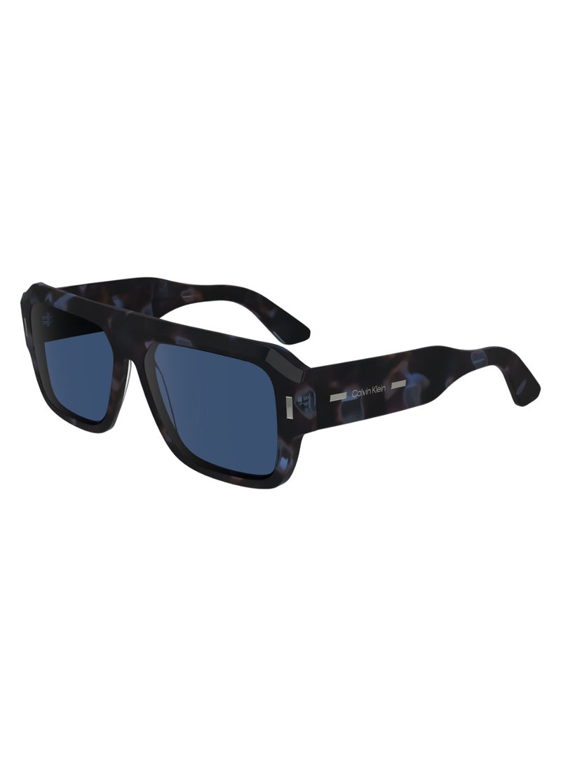 CALVIN KLEIN إطار كامل من الأسيتات مستطيل معدّل كالفن كلاين نظارات شمسية CK24501S 5615 (460) أزرق هافانا  - Image 2