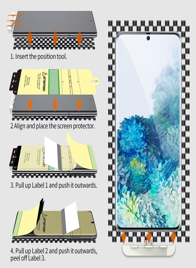 QUESPLE 3 Pack Screen Protector for Samsung Galaxy S20 [Not Glass], HD Clear, Fingerprint Unlock Support, Self-Healing, Smooth and Responsive Touch Screen Protector Film - Image 5