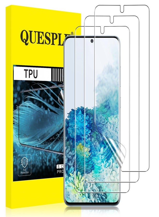 QUESPLE 3 Pack Screen Protector for Samsung Galaxy S20 [Not Glass], HD Clear, Fingerprint Unlock Support, Self-Healing, Smooth and Responsive Touch Screen Protector Film - Image 1