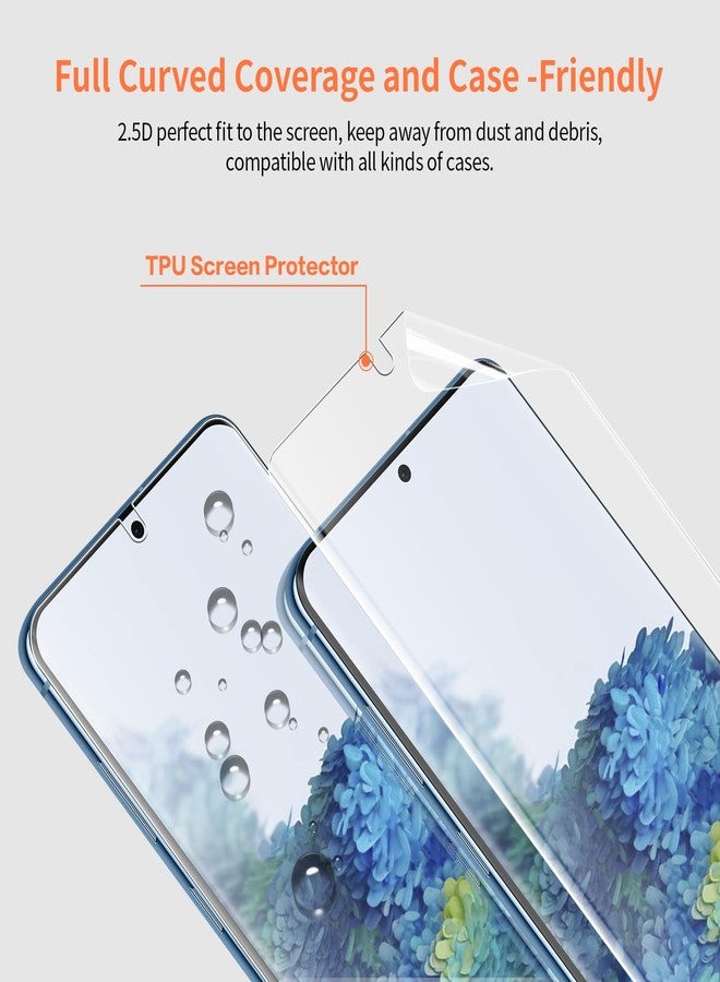 QUESPLE 3 Pack Screen Protector for Samsung Galaxy S20 [Not Glass], HD Clear, Fingerprint Unlock Support, Self-Healing, Smooth and Responsive Touch Screen Protector Film - Image 4
