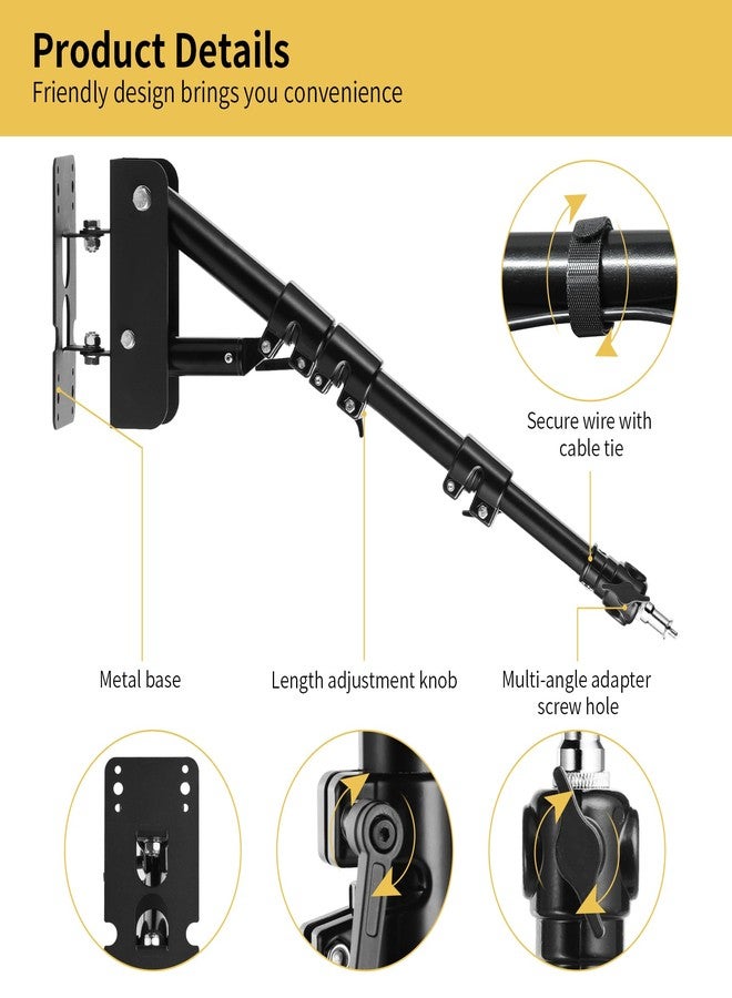 Meking 39.37"/100cm Arm Arm Wall Ring Light for Strobe Photography Softbox Floodlight Bracket 180 Degree Rotation - Image 4