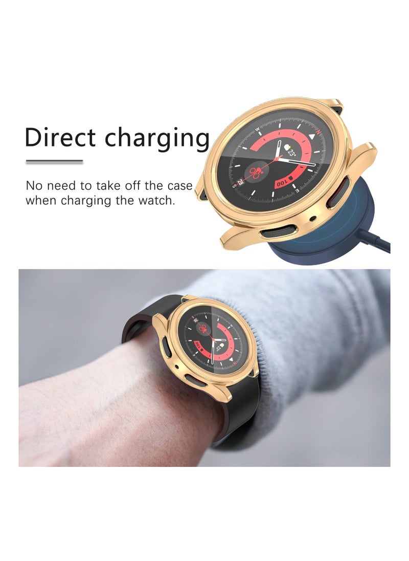 Generic - Watch Case, Compatible with Samsung Galaxy Watch 5 Pro Screen Protector Case, Fit for Galaxy Watch 5 Pro Accessories, Soft TPU Bumper Full Protection Cover Built-in HD Screen Film  (5 Pack, 45mm) - Image 1