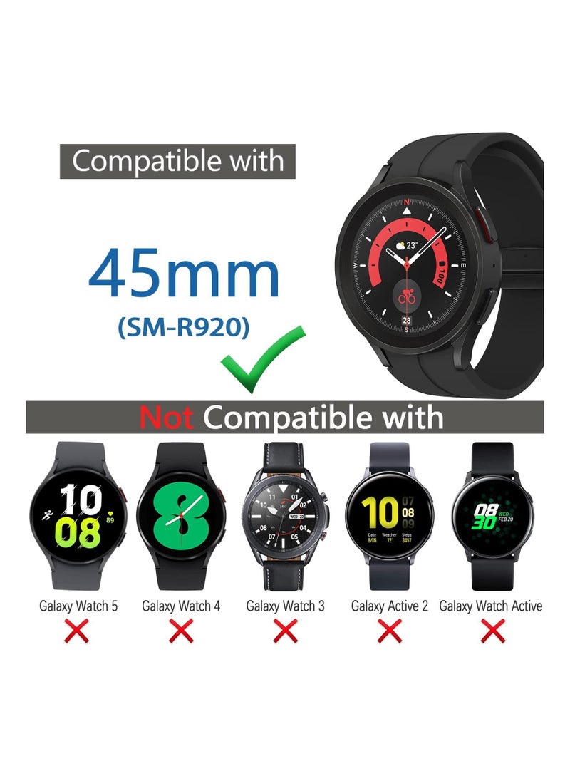 Generic - Watch Case, Compatible with Samsung Galaxy Watch 5 Pro Screen Protector Case, Fit for Galaxy Watch 5 Pro Accessories, Soft TPU Bumper Full Protection Cover Built-in HD Screen Film  (5 Pack, 45mm) - Image 1