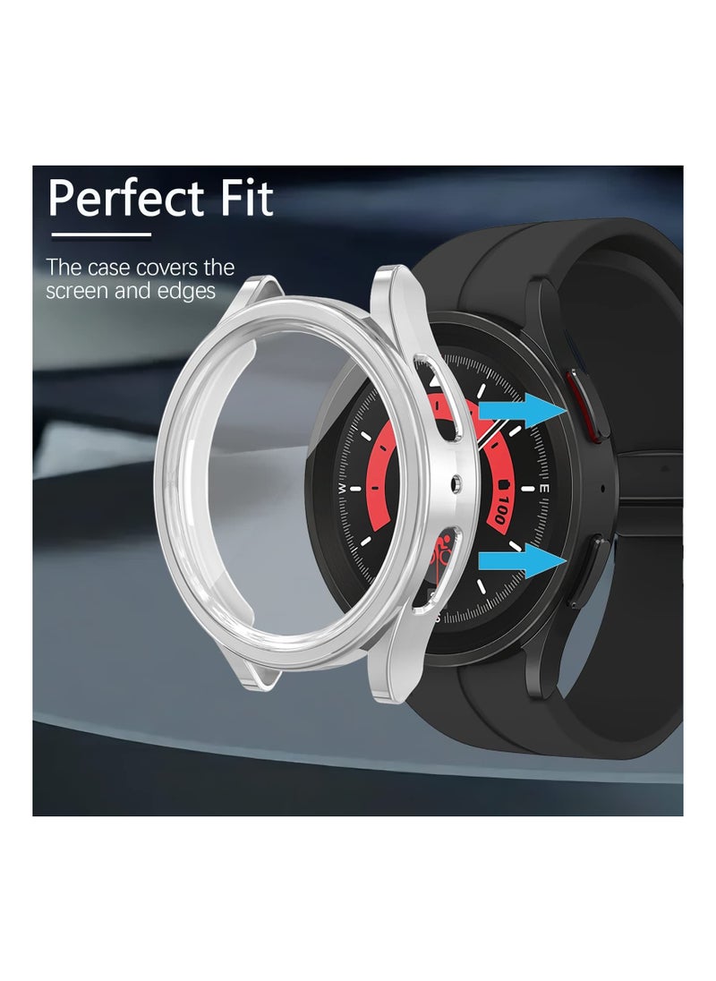 Generic - Watch Case, Compatible with Samsung Galaxy Watch 5 Pro Screen Protector Case, Fit for Galaxy Watch 5 Pro Accessories, Soft TPU Bumper Full Protection Cover Built-in HD Screen Film  (5 Pack, 45mm) - Image 1