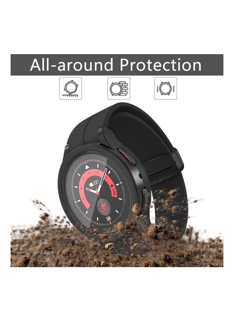 Generic - Watch Case, Compatible with Samsung Galaxy Watch 5 Pro Screen Protector Case, Fit for Galaxy Watch 5 Pro Accessories, Soft TPU Bumper Full Protection Cover Built-in HD Screen Film  (5 Pack, 45mm) - Image 1