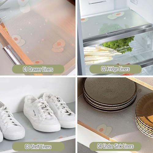 SKYTONE Kitchen Shelf Liner Anti Slip Mat EVA Food Grade Multipurpose Washable Sheet for Fridge, Shelf Liner, Table, Kitchen Drawer Mat (Avacado, 45 X 300 CM) - Image 5