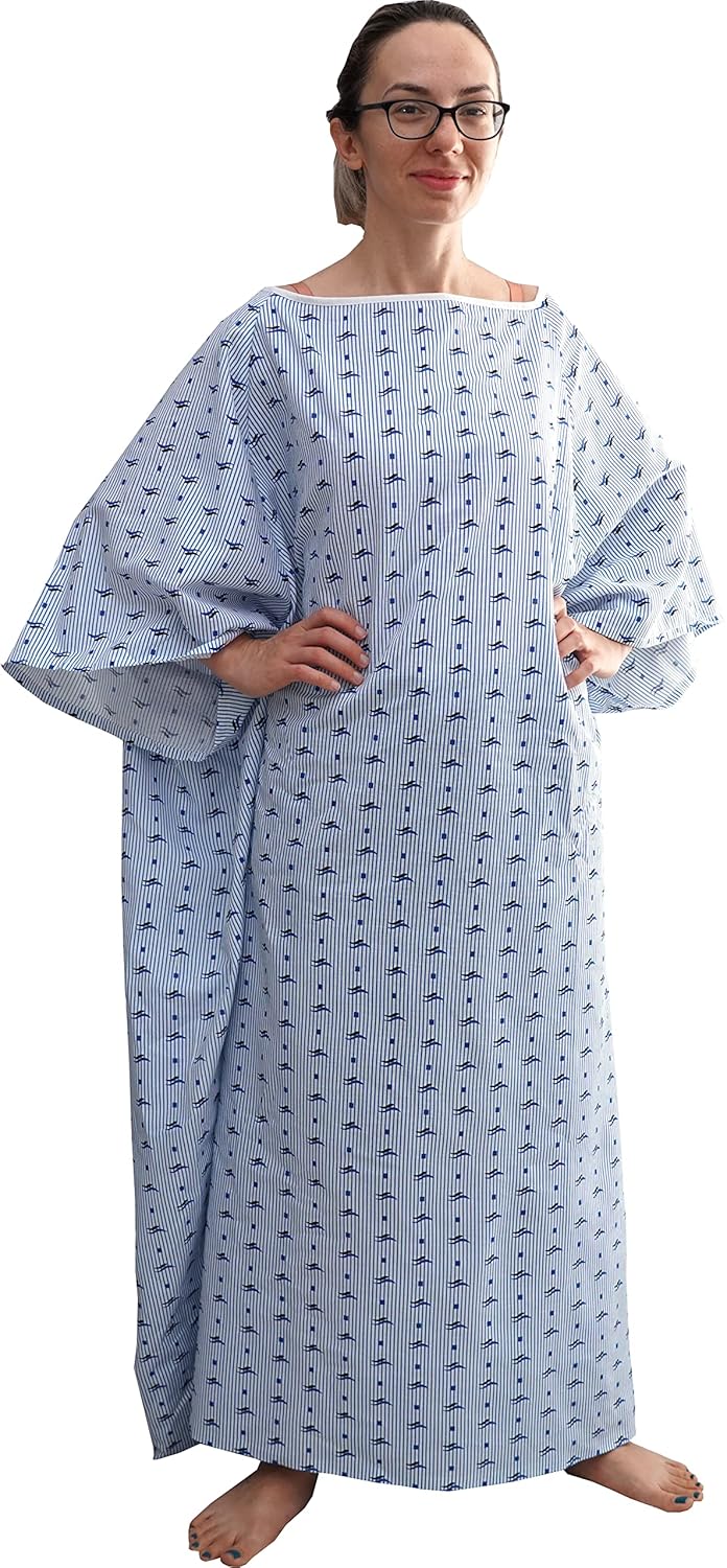 Careoutfit 3 Pack  10XL Hospital Hospital Gown with Tie Back Oversized Bariatric Hospital Gown Washable Patient Robe Big Size Hospital Gown - Image 1