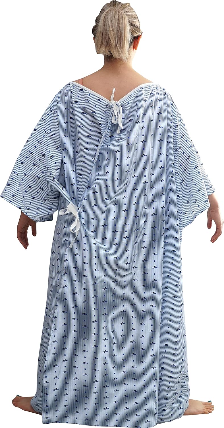 Careoutfit 3 Pack  10XL Hospital Hospital Gown with Tie Back Oversized Bariatric Hospital Gown Washable Patient Robe Big Size Hospital Gown - Image 2