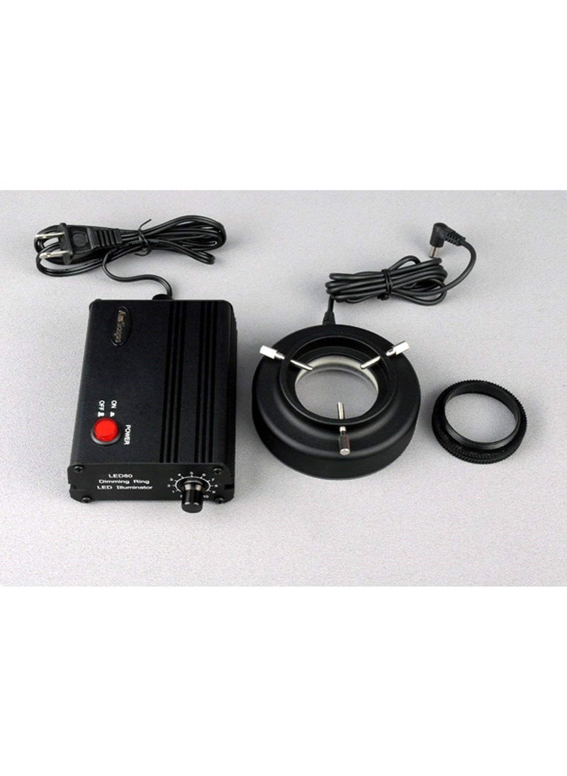 AmScope AmScope LED80MB 80LED Microscope Ring Light Black with Metal Body and Adapter  - Image 2