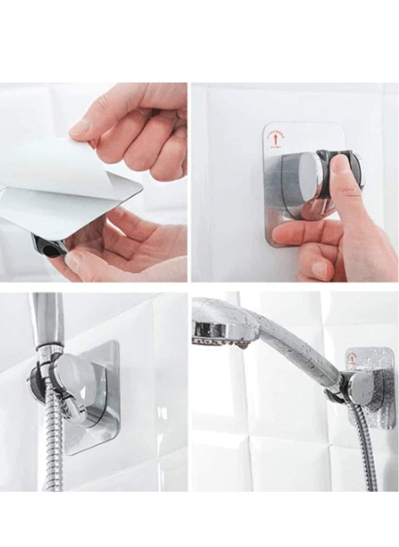 TYCOM Shower Head Holder Strong Adhesive and Waterproof Shower Head Holder Adjustable Handheld Shower Holder Wall Mount Shower Bracket  - Image 5