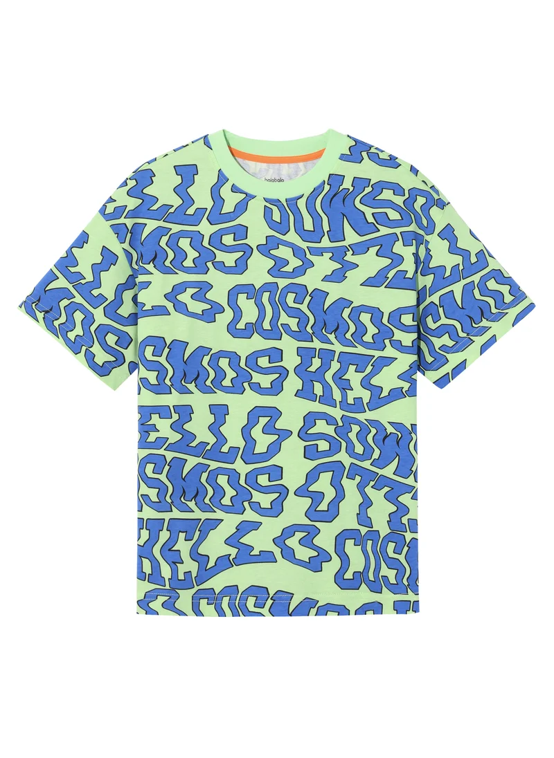 Balabala Kids Boy Round v-neck short-sleeved T-shirt