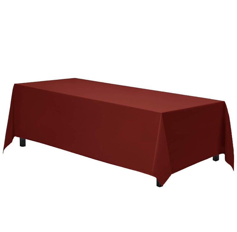 Gee Di Moda Rectangle Tablecloth  90 x 156 Inch Burnt Orange Table Cloth for 8 Foot Table with FloorLength Drop  Heavy Duty Washable Fabric  8 Ft Buffet Table Holiday Party Wedding  Baby Shower