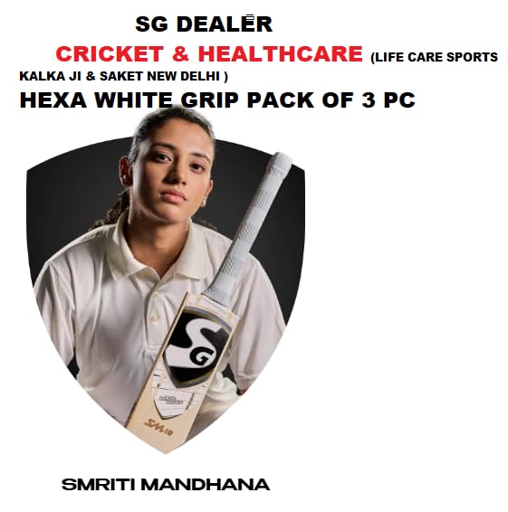 Sg White Hexa Cricket bat Grip Pack of 3 - Image 3