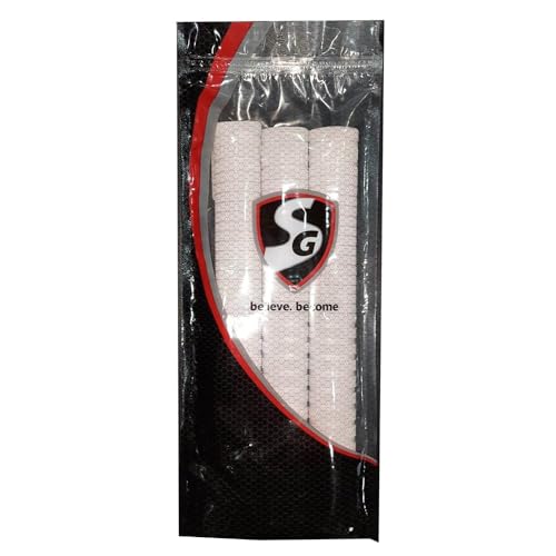 Sg White Hexa Cricket bat Grip Pack of 3 - Image 1