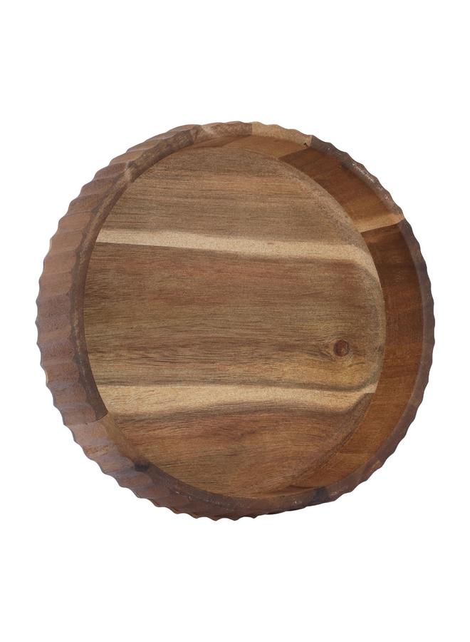 Wooden Bowl 22 Cm Round Dark Brown - Image 2
