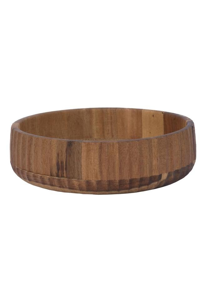 Wooden Bowl 22 Cm Round Dark Brown - Image 1