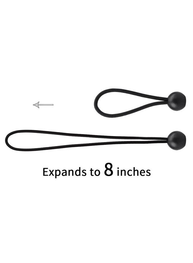 AOPRIE 30 Pack Bungee Balls, Black Ball Bungee Heavy Duty Heavyweight 4 inches Tarp Bungee Cords, Weather Resistant Tie Down Strap 4mm Thickness - for Camping, Tents, Cargo, Holding Wire and Hoses - Image 2