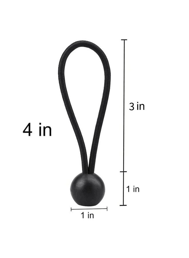 AOPRIE 30 Pack Bungee Balls, Black Ball Bungee Heavy Duty Heavyweight 4 inches Tarp Bungee Cords, Weather Resistant Tie Down Strap 4mm Thickness - for Camping, Tents, Cargo, Holding Wire and Hoses - Image 1