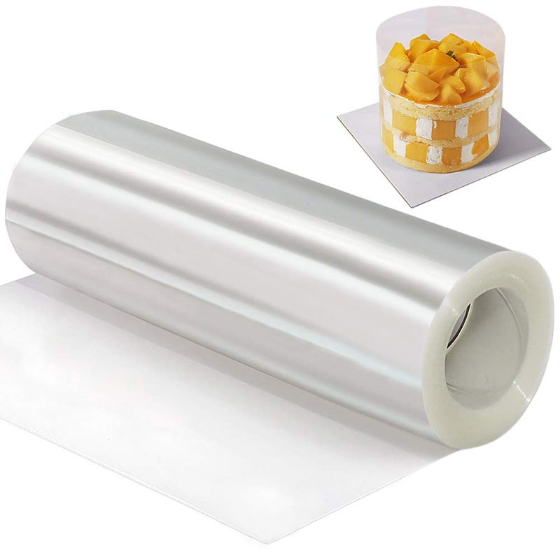 Cake Collars 20cmx10m  8inch Clear Transparent Acetate Roll Mousse Cake Sheets Acetate Cake Sheet for Chocolate Mousse Cake Decorating