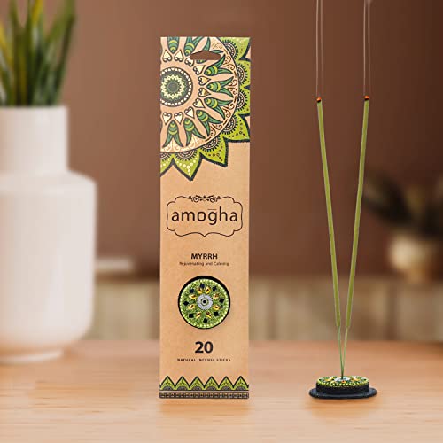 Amogha Incense Sticks in Flat Pouch with Mirror Holder-Set of 3 (Myrrh) - Image 2