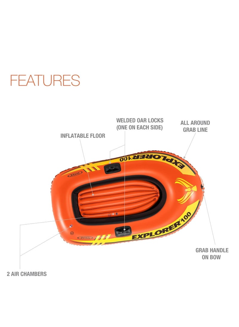 INTEX Inflatable Boat, PVC Portable Inflatable Boat Inflatable Kayak 1 Person Inflatable Fishing Kayak Size 147x84x36 cm  - Image 4
