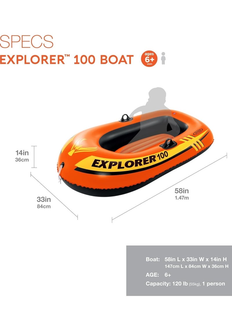 INTEX Inflatable Boat, PVC Portable Inflatable Boat Inflatable Kayak 1 Person Inflatable Fishing Kayak Size 147x84x36 cm  - Image 2