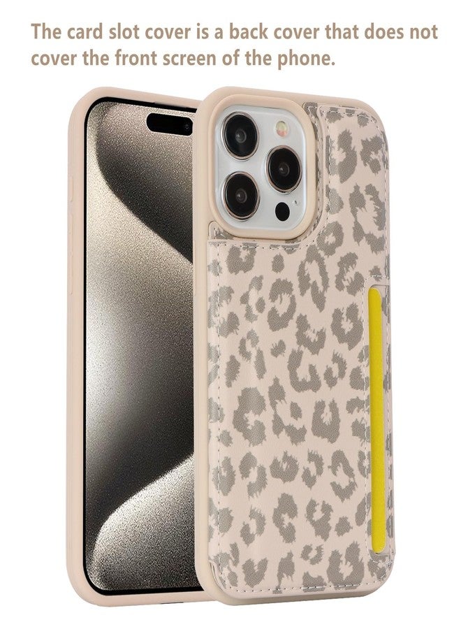 iCoverCase Compatible with iPhone 15 Pro Max Wallet Phone Case with Card Holder for Women Men, [RFID Blocking] Card Slots PU Leather Protective Wallet Case 6.7 Inch (Beige Leopard) - Image 3