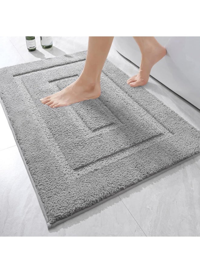 Homify Anti Slip Bath Mat, 50 x 80 cm Plush Floor Matt, Super Soft and Water Absorbent Microfiber Bathroom Mat, Machine Washable Bathroom Rug for Entryway, Kitchen, Tub and Shower-Gray - Image 1