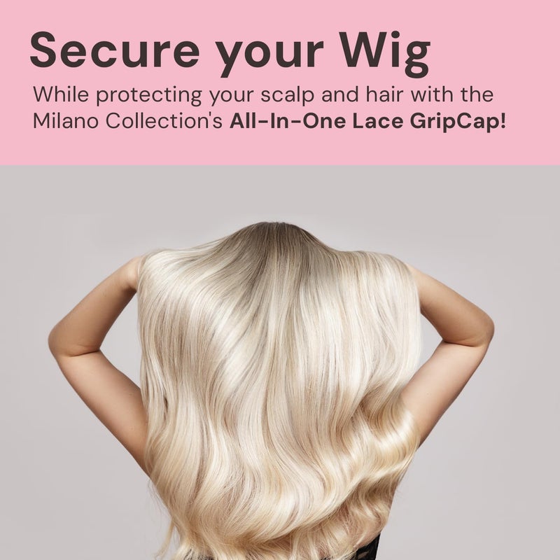 MILANO COLLECTION Lace Wig Grip Cap for Women, Adjustable Wig Caps for Women Non Slip with Headband to Secure Lace Top Perfectly in Place, One Size Fits All, Nude - Image 2