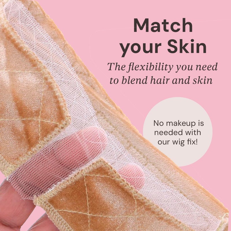 MILANO COLLECTION Lace Wig Grip Cap for Women, Adjustable Wig Caps for Women Non Slip with Headband to Secure Lace Top Perfectly in Place, One Size Fits All, Nude - Image 5