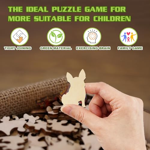 Aeekdook Wooden Puzzles for Kids Ages 48 Cute Dog Puzzle Unique Animal Shaped Wooden Jigsaw Puzzles for Kid 50 Pieces Puzzles for Kids50pcs114 114in - Image 5