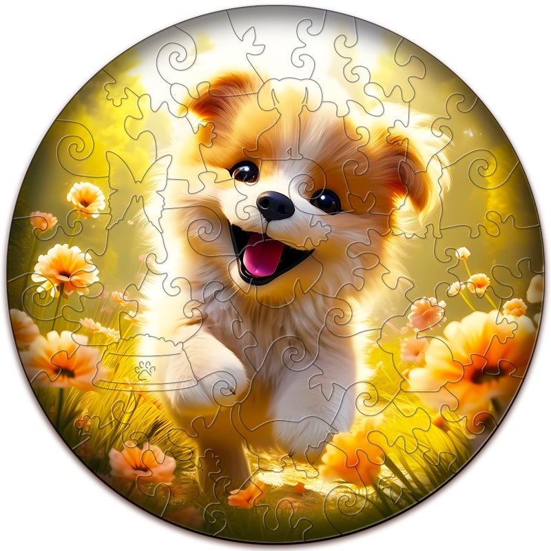 Aeekdook Wooden Puzzles for Kids Ages 48 Cute Dog Puzzle Unique Animal Shaped Wooden Jigsaw Puzzles for Kid 50 Pieces Puzzles for Kids50pcs114 114in - Image 3