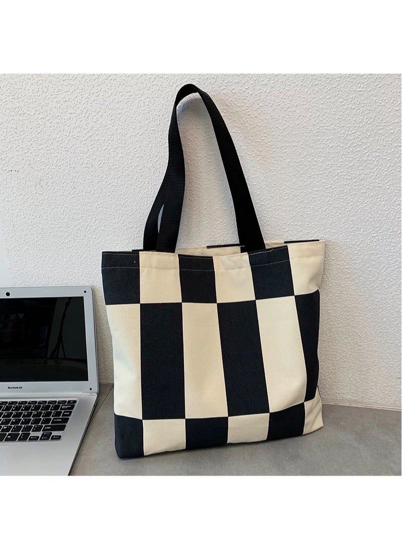 Women's Shoulder Tote Bag Canvas Handbag For Women Large Capacity Bucket Bag Fashionable Travel Messenger Shoulder Bag for Ladies Girls College Students  - Image 3