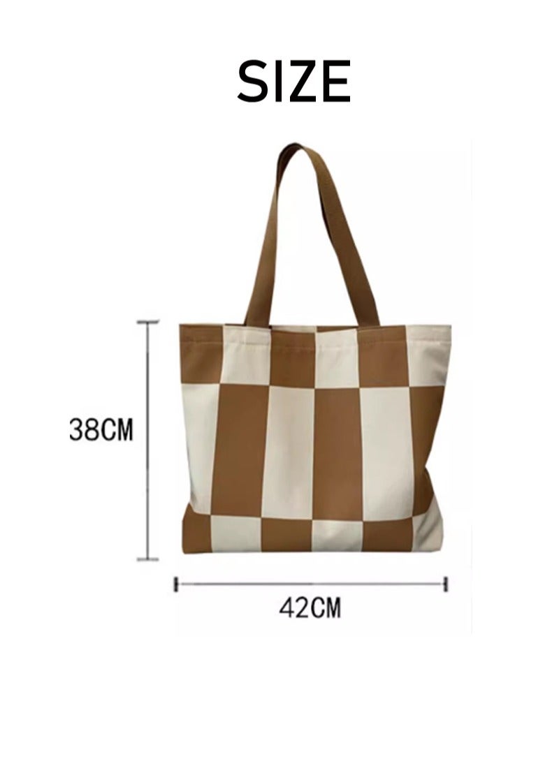 Women's Shoulder Tote Bag Canvas Handbag For Women Large Capacity Bucket Bag Fashionable Travel Messenger Shoulder Bag for Ladies Girls College Students  - Image 5