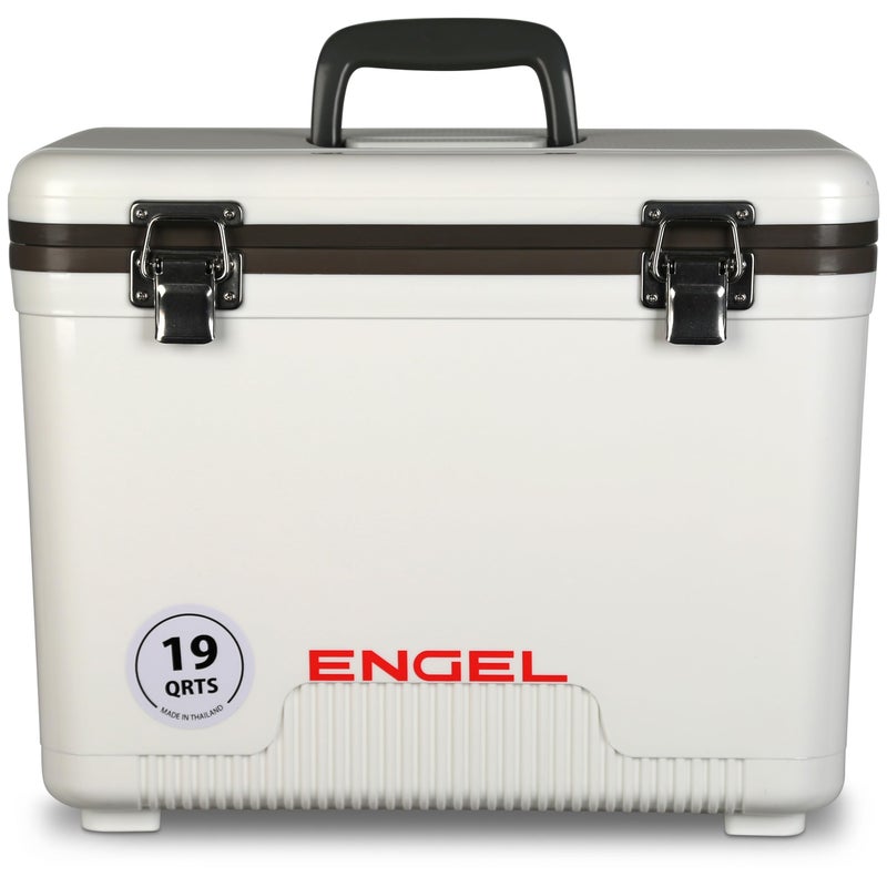 Engel UC19 19qt Leak-Proof, Air Tight, Drybox Cooler and Small Hard Shell Lunchbox for Men and Women in White - Image 1