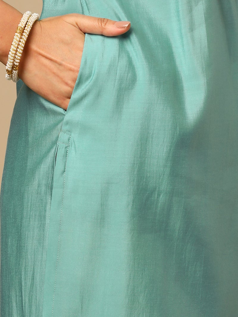 globus Globus Women Ethnic Motifs Yoke Design Thread Work Kurta - Image 5