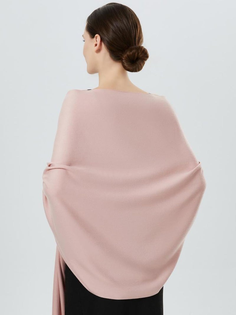 QBSM Womens Light Baby Pink Large Winter Pashmina Formal Bridal Evening Dress Scarfs Shawls Wraps - Image 5