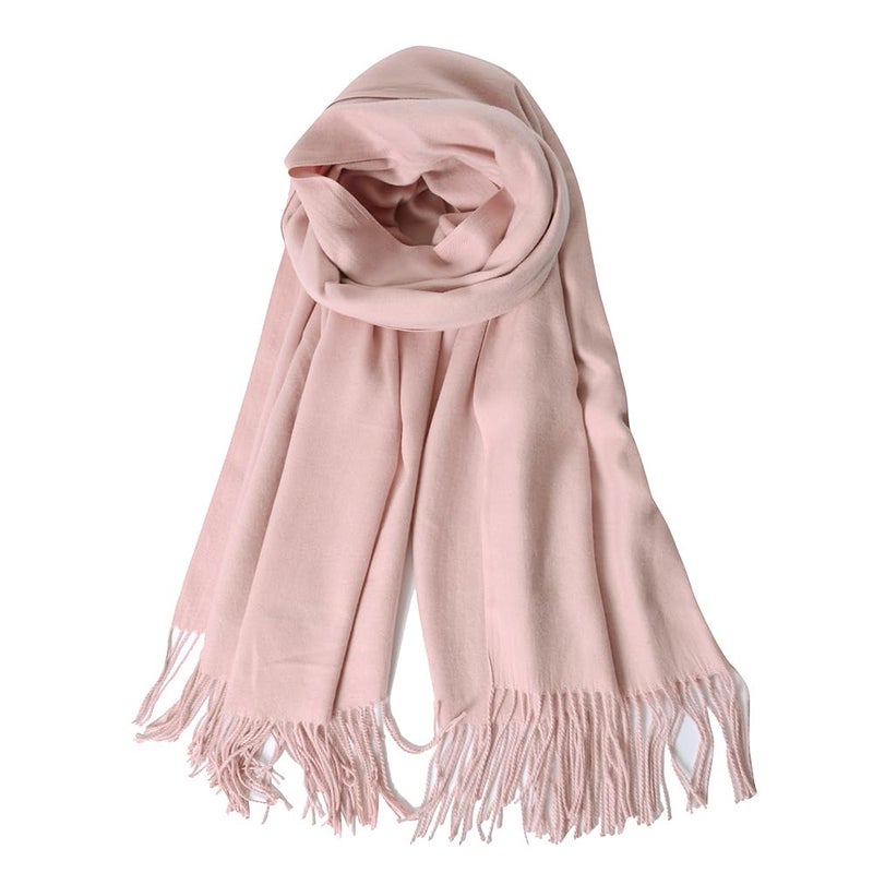 QBSM Womens Light Baby Pink Large Winter Pashmina Formal Bridal Evening Dress Scarfs Shawls Wraps - Image 2
