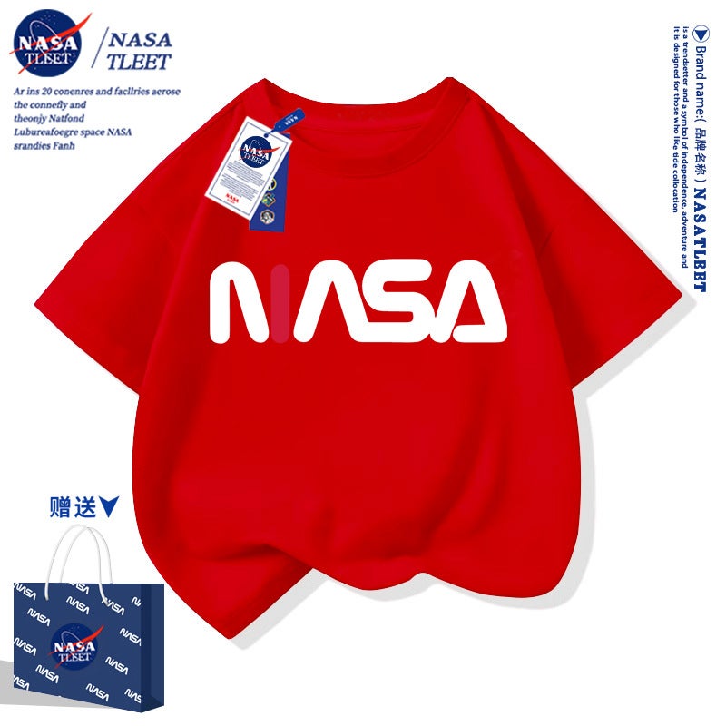 Nasa Co-Branded 2025 Kidsren's Short-Sleeved T-Shirts for Boys and Girls, Casual Trendy Cool Cotton Summer Casual Tops for Small and Medium-Sized Kidsren - Image 5