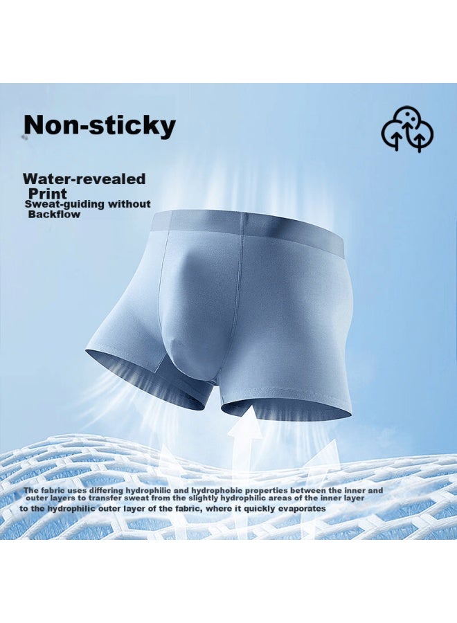 Sevfun Seven Color Spinning Modal Men's 7a Antibacterial Seamless Boxer Briefs Cotton Crotch Breathable Ice Silk 3-pack - Image 4