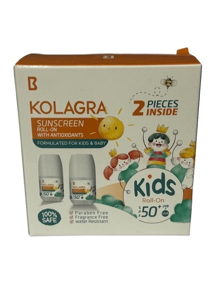 KOLAGRA - Kolagra sunscreen Roll-on with Antioxidants for baby - 2 Pieces - 50 SPF - Image 1